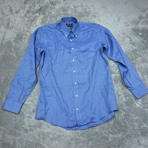 Kirkland Signature Non-Iron Men’s Dress Shirt Blue Size 15.5 a0729